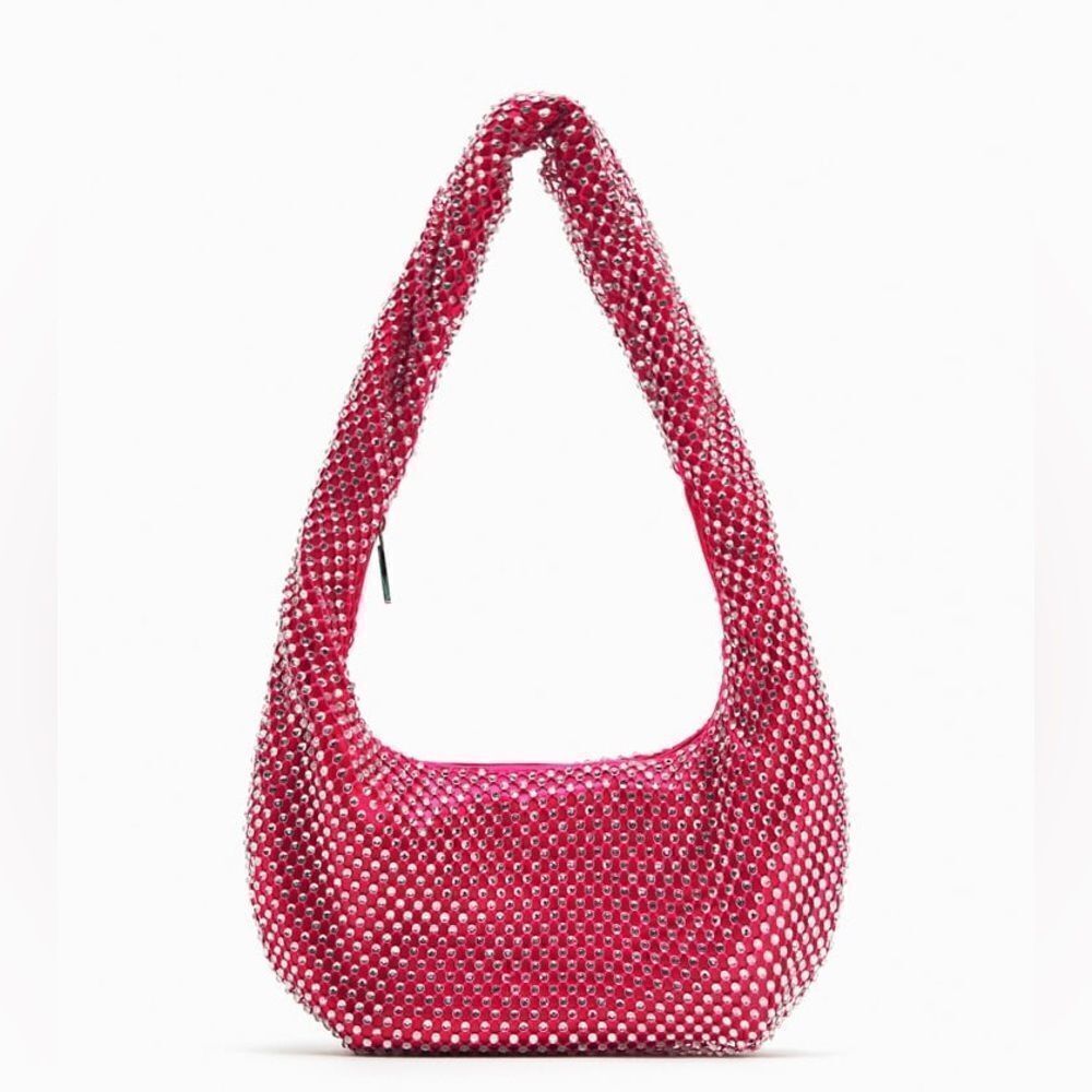 ZARA RHINESTONE SPARKLY SHOULDER BAG BARBIE BARBIECORE